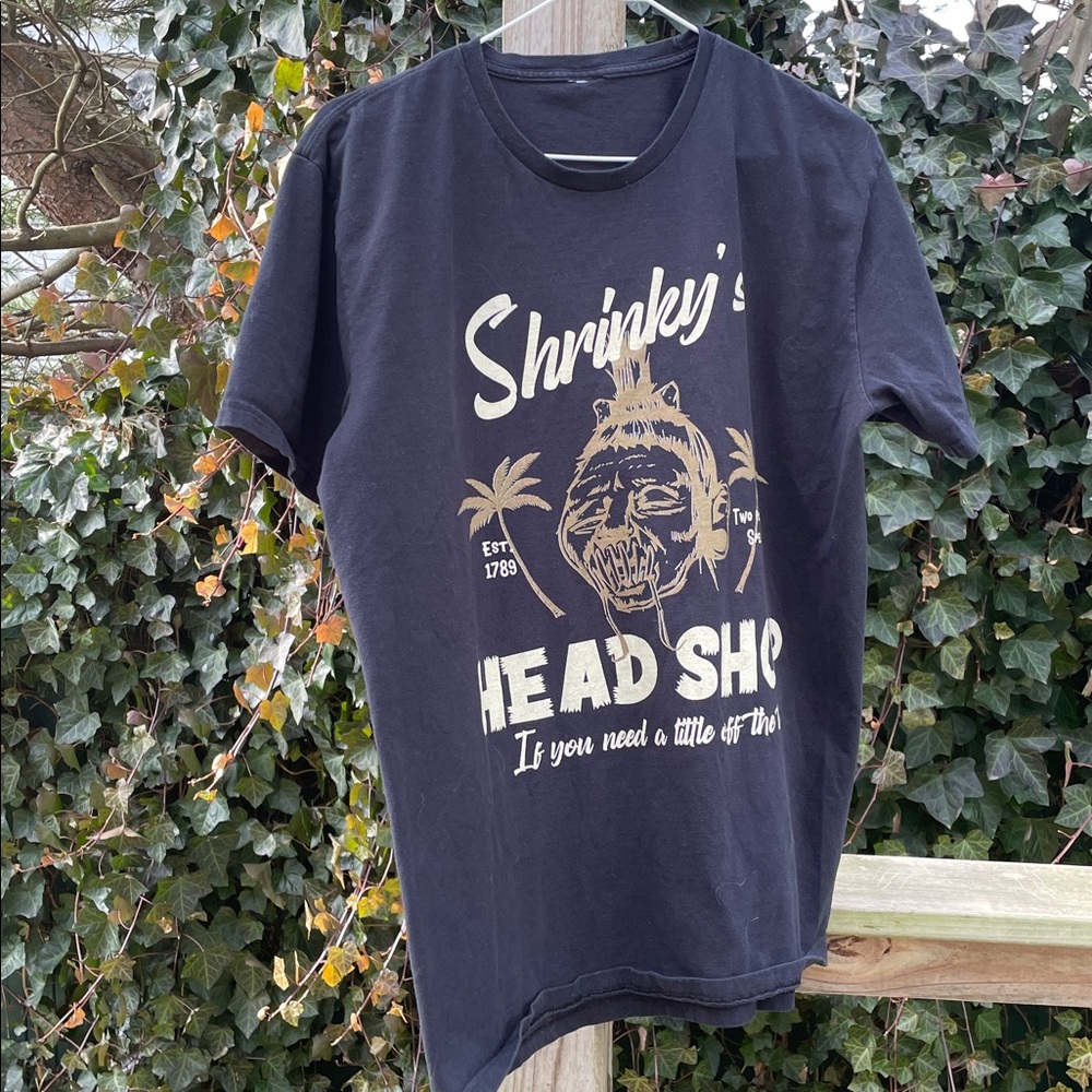 Head Shop Graphic Tee - Black Shrinky's Barber 2 for 1 Shrunken Head